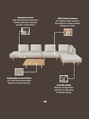 Royalcraft 5 Piece Natural Tilt Modular Garden Lounging Sofa Set - Image 5 of 6