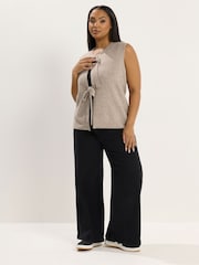 Yours Curve Natural Double Tie Waistcoat - Image 2 of 5
