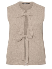 Yours Curve Natural Double Tie Waistcoat - Image 5 of 5