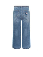 Yours Curve Blue Limited Badge Applique Jeans - Image 6 of 6