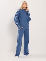 Long Tall Sally Blue High Neck Piped Sweat Top - Image 2 of 6