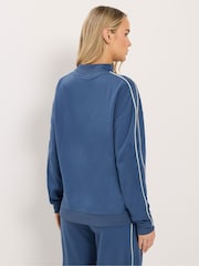 Long Tall Sally Blue High Neck Piped Sweat Top - Image 3 of 6