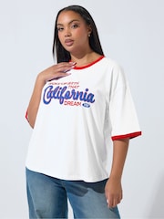 Yours Curve Limited California Ringer T-Shirt - Imagen 2 de 6