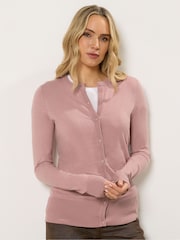 Long Tall Sally Pink Crew Neck Cardigan - Image 1 of 5