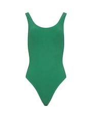 Long Tall Sally Green Textured Swimsuit - Image 1 of 2