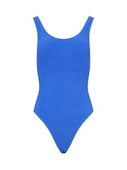 Long Tall Sally Blue Textured Swimsuit - Image 1 of 2