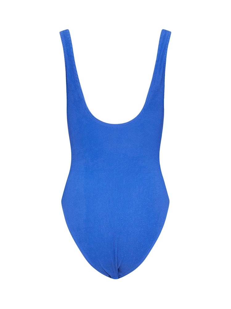 Bleu - Maillot de bain texturé Long Grand Sally - Image 7 de 7