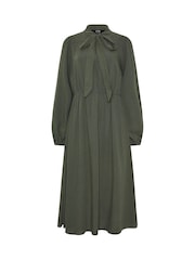 Long Tall Sally Green Tie Neck Acid Wash Midi Dress - Image 5 of 5
