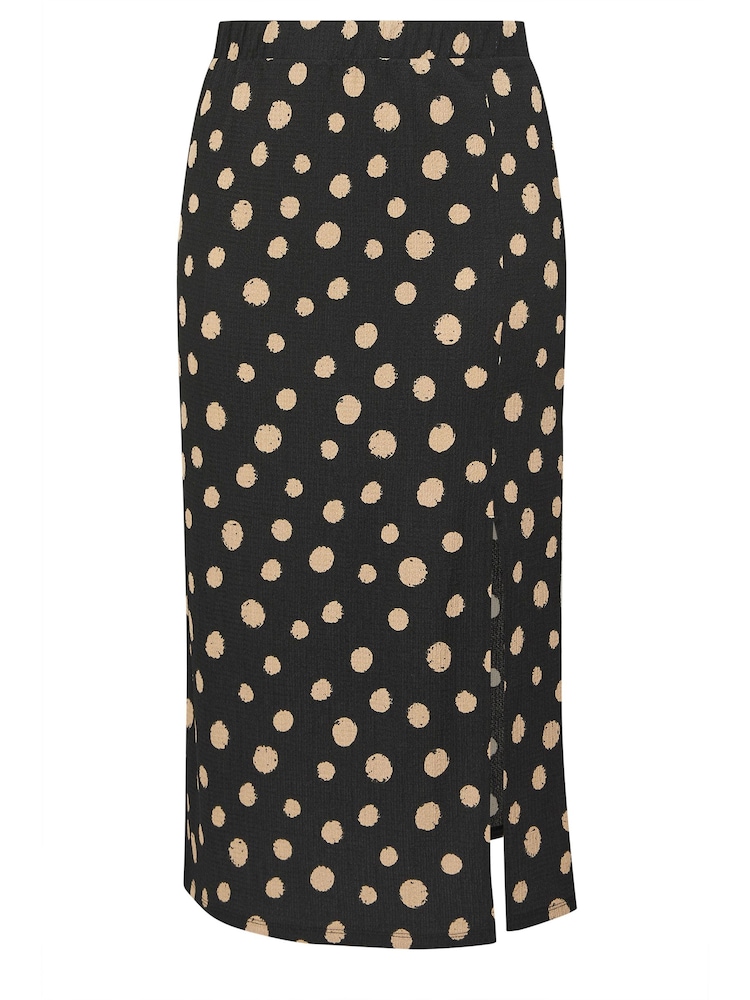 Yours Curve Black Split Detail Skirt - Image 5 of 5 Yours Curve Black Split Detail Skirt - Image 5 of 5