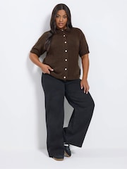 Yours Curve Yellow Lofty Short Sleeve Cardigan - Image 2 of 5