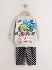Grey Checkerboard Hot Wheels Crew And Jogger Set (9mths-8yrs) - Image 10 of 12