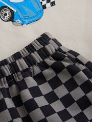 Grey Checkerboard Hot Wheels Crew And Jogger Set (9mths-8yrs) - Image 12 of 12