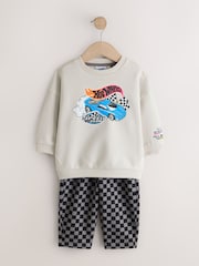 Grey Checkerboard Hot Wheels Crew And Jogger Set (9mths-8yrs) - Image 8 of 12