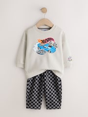 Grey Checkerboard Hot Wheels Crew And Jogger Set (9mths-8yrs) - Image 9 of 12