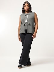 Yours Curve Grey Double Tie Waistcoat - Image 3 of 5