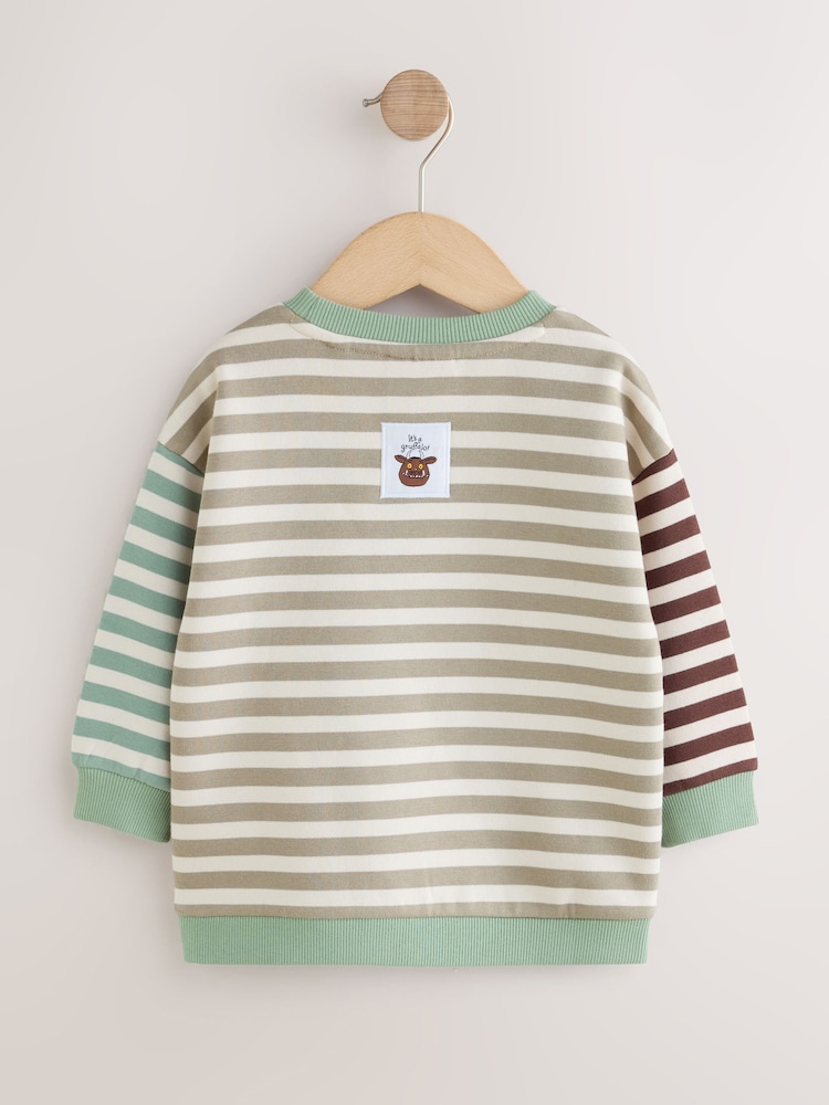 Ecru Stripe Gruffalo Crew Neck Sweat Top (6mths-8yrs) - Image 2 of 6 Ecru Stripe Gruffalo Crew Neck Sweat Top (6mths-8yrs) - Image 2 of 6