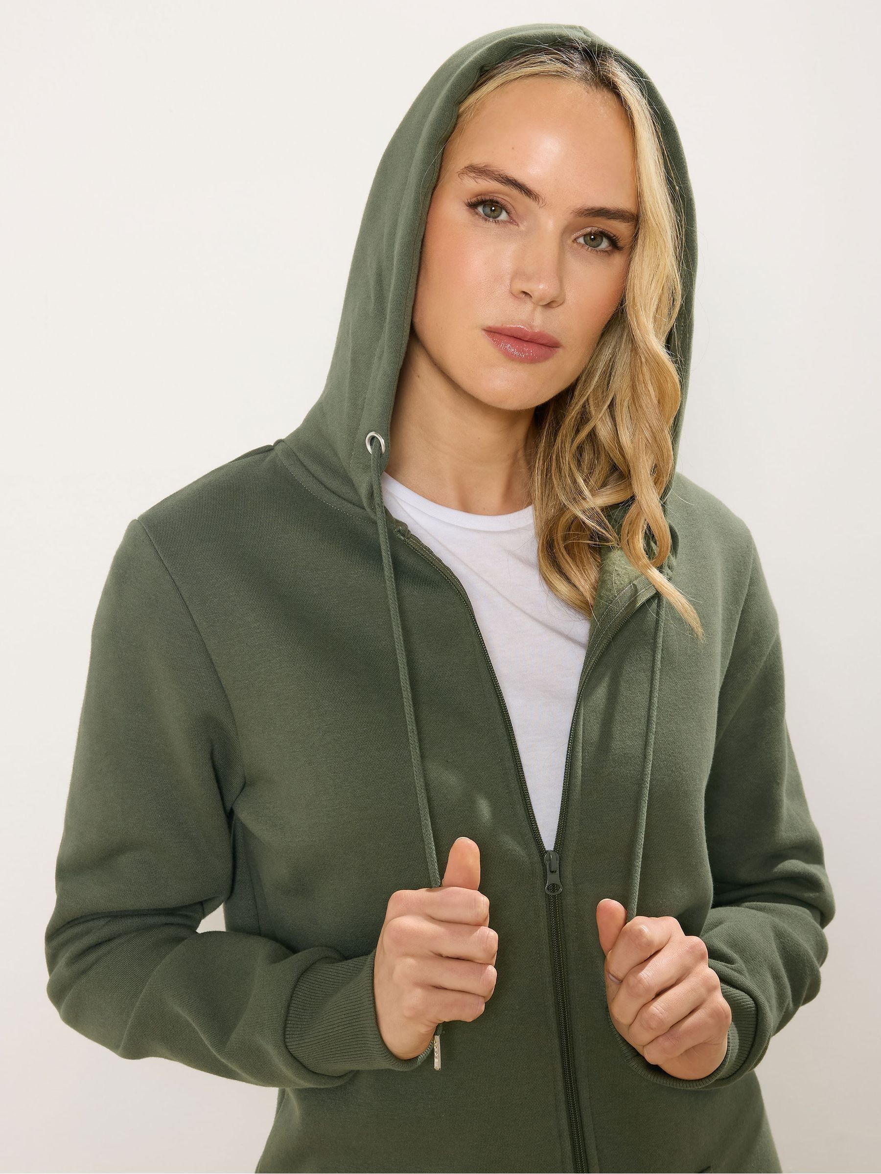 Buy Long Tall Sally Green Longline Zip Hoodie from the Next UK
