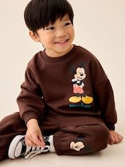 Chocolate Brown Mickey Mouse Crew Neck Sweat Top and Joggers Set (3mths-8yrs) - Image 1 of 10