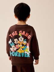 Chocolate Brown Mickey Mouse Crew Neck Sweat Top and Joggers Set (3mths-8yrs) - Image 5 of 10