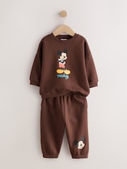 Chocolate Brown Mickey Mouse Crew Neck Sweat Top and Joggers Set (3mths-8yrs) - Image 7 of 10