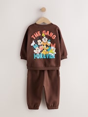Chocolate Brown Mickey Mouse Crew Neck Sweat Top and Joggers Set (3mths-8yrs) - Image 8 of 10