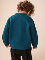 Teal Blue Tokyo Knitted Crew Neck Jumper (3mths-7yrs) - Image 3 of 7