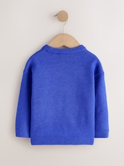 Bright Blue Pancake Character Knitted Crew Neck Jumper (3mths-7yrs) - Image 6 of 8