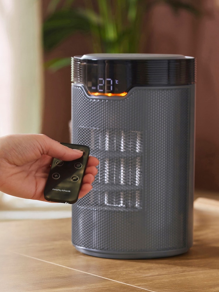 Morphy Richards Grey HeatFlux Desk Bedside Ceramic Fan Heater - Image 2 of 6 Morphy Richards Grey HeatFlux Desk Bedside Ceramic Fan Heater - Image 2 of 6