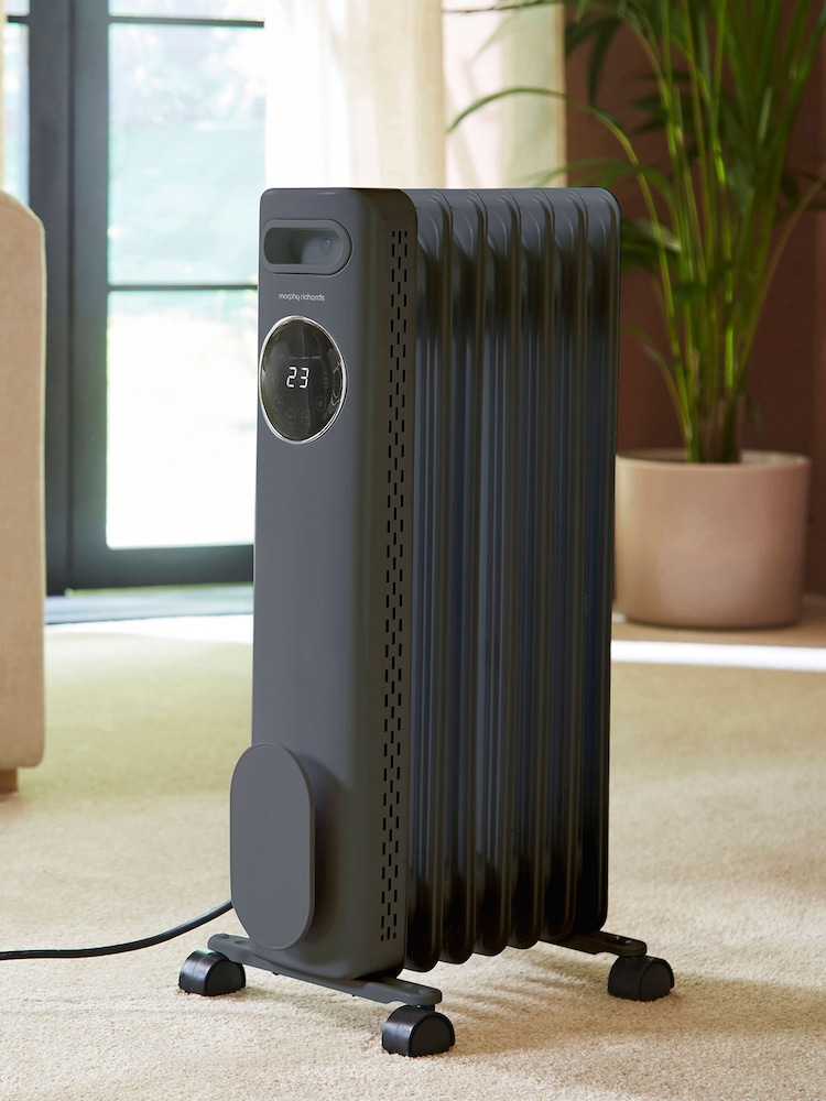 Morphy Richards Grey HeatFlux 1.5kw Digital Oil Filled Radiator - Image 1 of 5