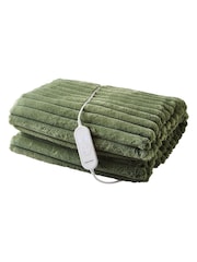 Morphy Richards Green Large EverCosy Luxury Striped Fleece Electric Heated Throw - Image 1 of 5
