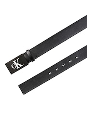 Calvin Klein Black Plaque Smooth Leather Belt - Image 2 of 4