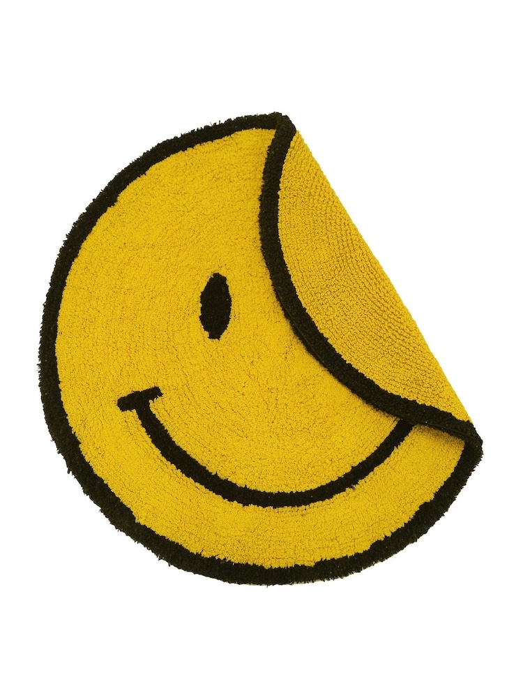 Mooky Mats Yellow Happy Face Round Bath Mat - Image 4 of 4 Mooky Mats Yellow Happy Face Round Bath Mat - Image 4 of 4