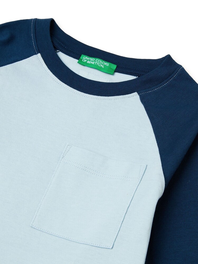 Benetton Raglan Colour Block T-Shirt - Bild 3 von 3