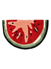 Mooky Mats Red Lemon Slice Semi Circle Bath Mat - Image 4 of 4