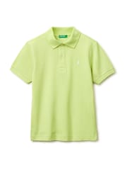 Benetton Green Short Sleeve Pique Polo Shirt - Image 1 of 3