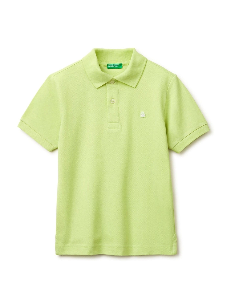 Benetton Green Short Sleeve Pique Polo Shirt - Image 1 of 3