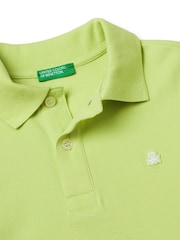 Benetton Green Short Sleeve Pique Polo Shirt - Image 3 of 3