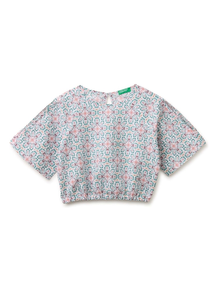 Benetton White All Over Print Blouse - Image 1 of 3