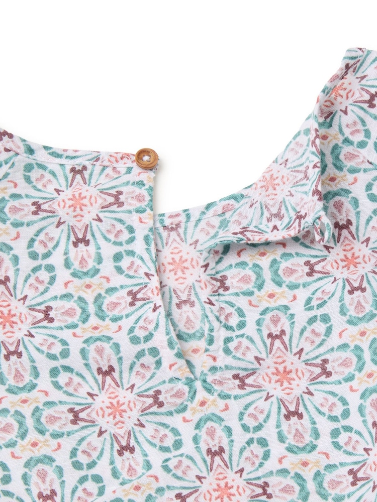 Benetton White All Over Print Blouse - Image 3 of 3