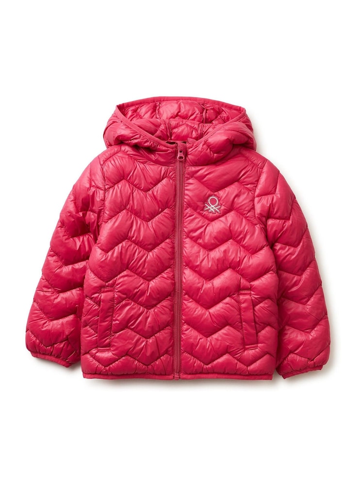 Benetton Light Puffer Pink Jacket - Image 1 of 3