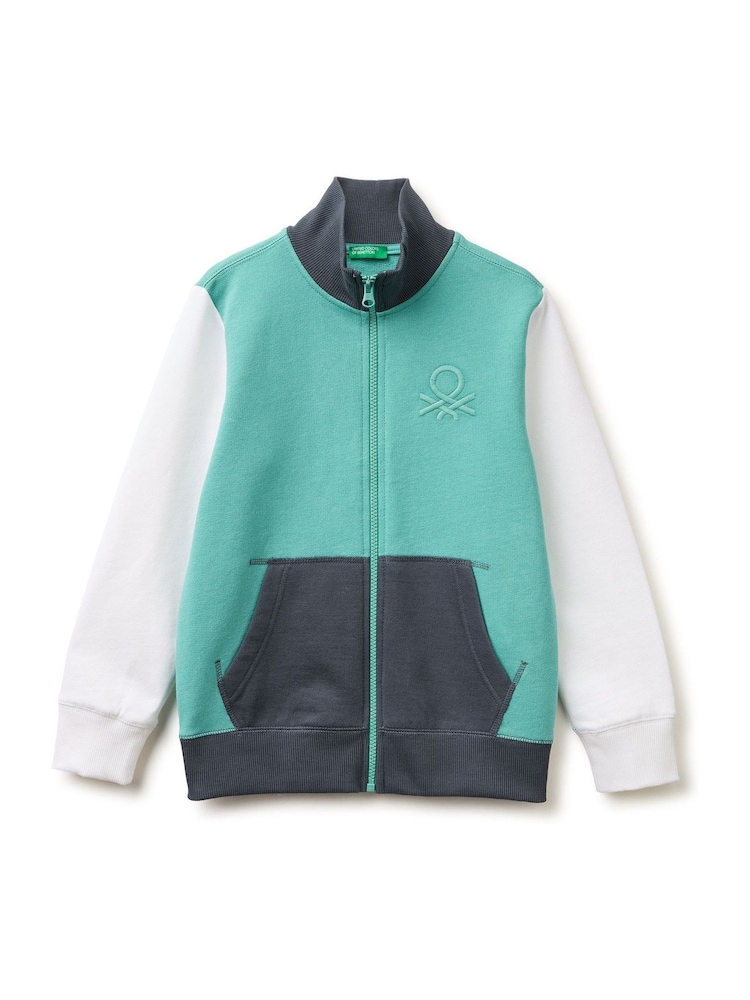 Benetton Colour Block Blue Sweatshirt - Image 1 of 3