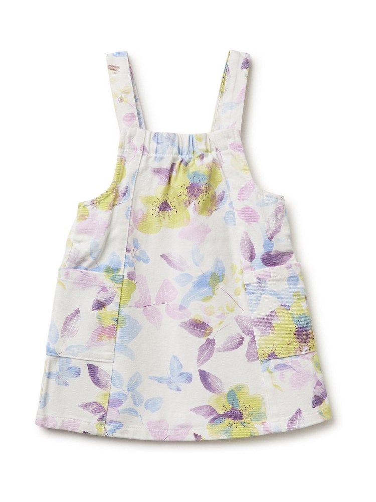 Benetton White Printed Dungaree Dress - Image 1 of 3