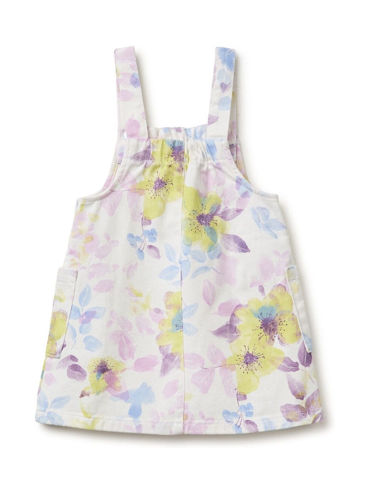 Benetton White Printed Dungaree Dress - Image 2 of 3