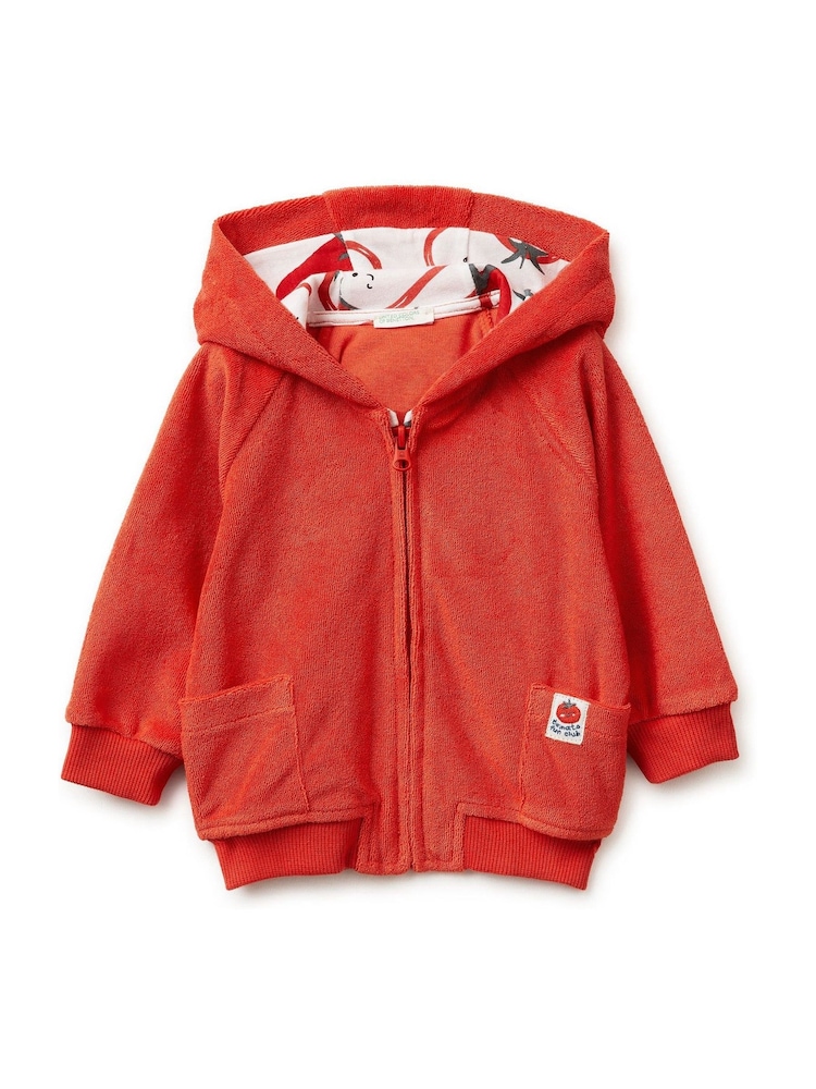 Benetton Emrboidered Slogan Zip Up Sweatshirt - תמונה 1 מתוך 3