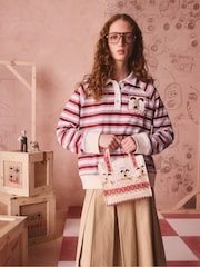 Cath Kidston Pink/Oatmeal Wallace and Gromit Small Book Bag - Image 2 of 7