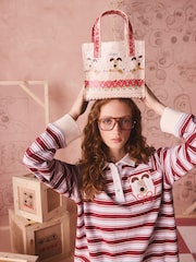 Cath Kidston Pink/Oatmeal Wallace and Gromit Small Book Bag - Image 3 of 7