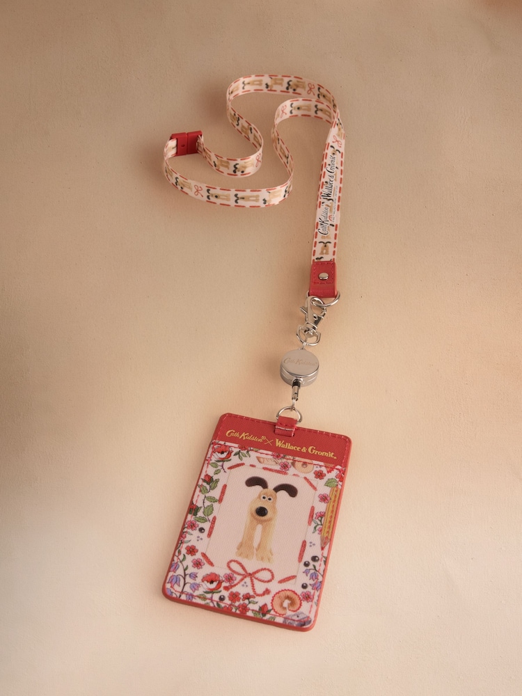 Cath Kidston Ecru Wallace & Gromit Retractable Lanyard Bag - Image 1 of 3 Cath Kidston Ecru Wallace & Gromit Retractable Lanyard Bag - Image 1 of 3