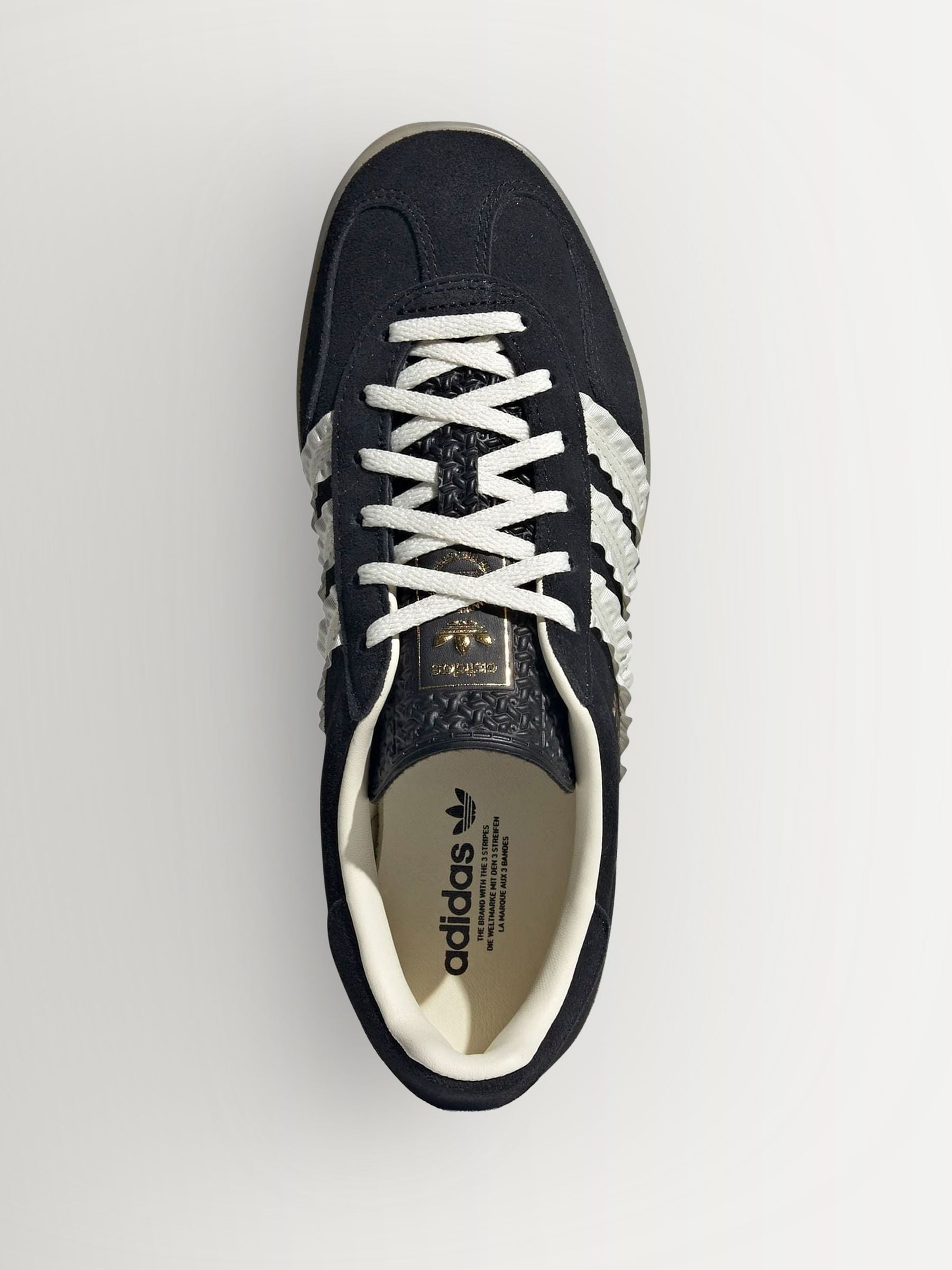 Buy adidas Originals Black/White Gazelle Indoor Trainers from Next USA