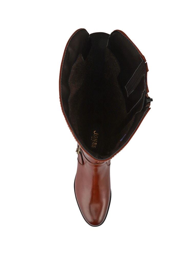 Jones Bootmaker Brown Standard Fit Phoebe Medium Calf-Fit Leather Long Boots - Image 5 of 5 Jones Bootmaker Brown Standard Fit Phoebe Medium Calf-Fit Leather Long Boots - Image 5 of 5