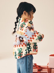 Cream Christmas Santa Half Zip Fleece (3mths-7yrs) - Image 3 of 4